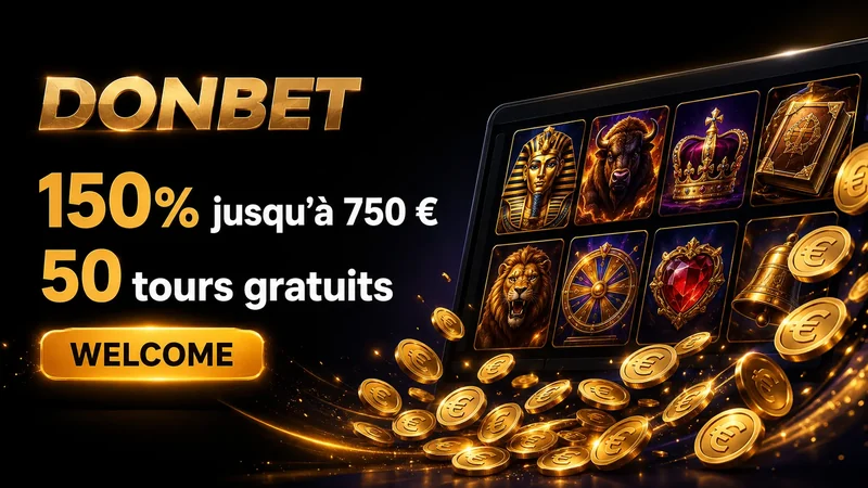 Détail des quatre bonus de bienvenue Donbet avec codes promo et conditions de mise