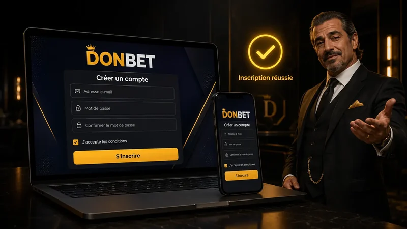 Formulaire d'inscription Donbet France avec champ dédié au code promo