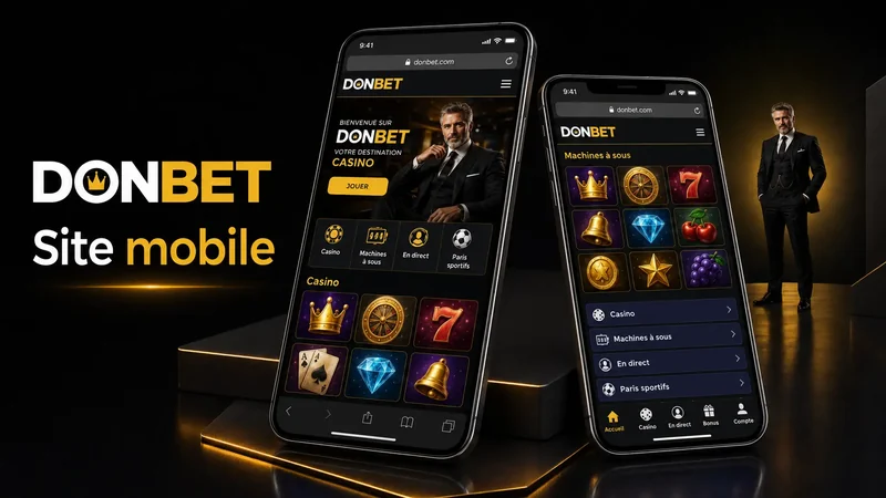 Version mobile de Donbet dans le navigateur avec barre de navigation basse